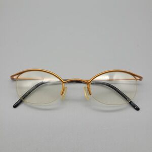 Junko Shimada Part 2 Orange Metallic Semi Rimless Eyeglasses JS-1233 Japan 132